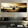 Avion Peinture sur Toile Imprimée Triptyque, – Image 2
