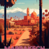 Affiche de voyage de Marrakech 13 X 18