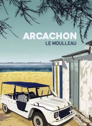 Affiche de voyage d Arcachon 13 x 18
