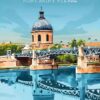 Affiche de voyage de Toulouse 13 x 18